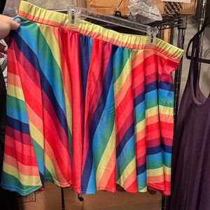 Colorful Rainbow Striped Skirt